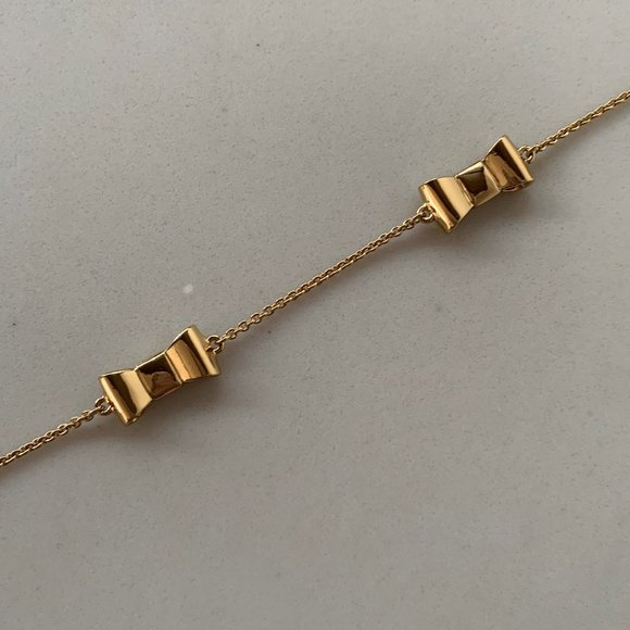 Kate Spade "Take a Bow" gold necklace - Picture 6 of 7